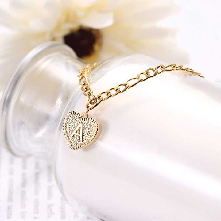Personalized Heart Initial Letter Bracelet & Anklet