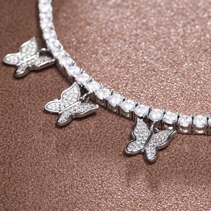 Iced Butterfly Tennis Anklet