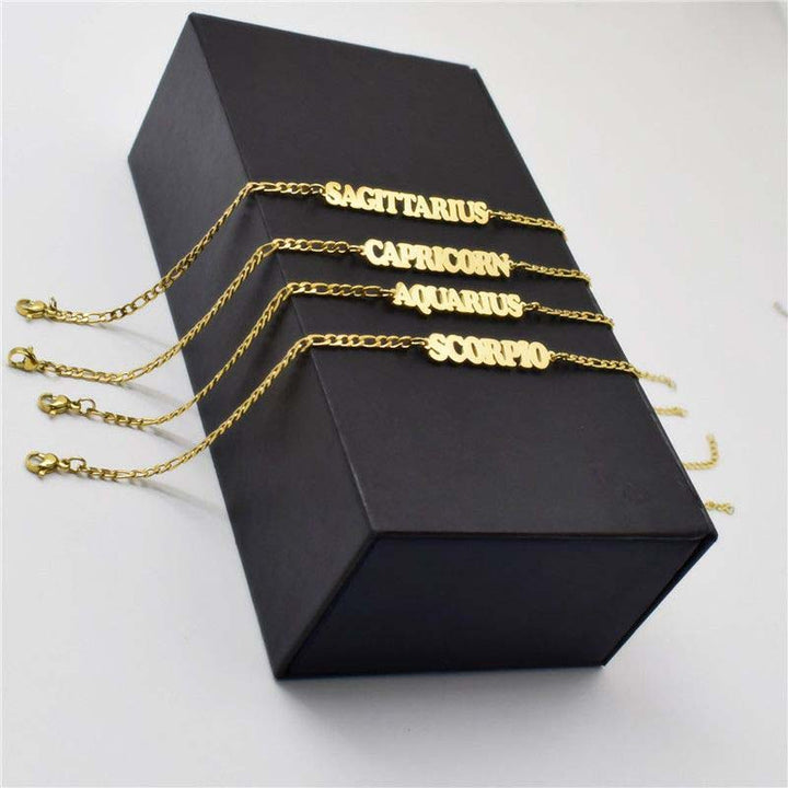 316L Stainless Steel Twelve Constellations Anklet