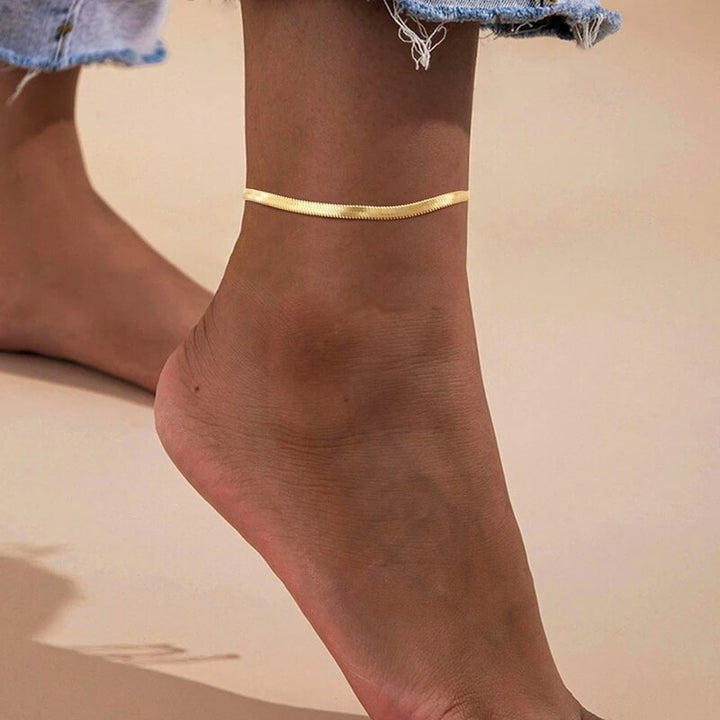 Elegant 4MM Herringbone Chain Anklet