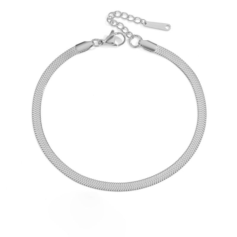 Elegant 4MM Herringbone Chain Anklet
