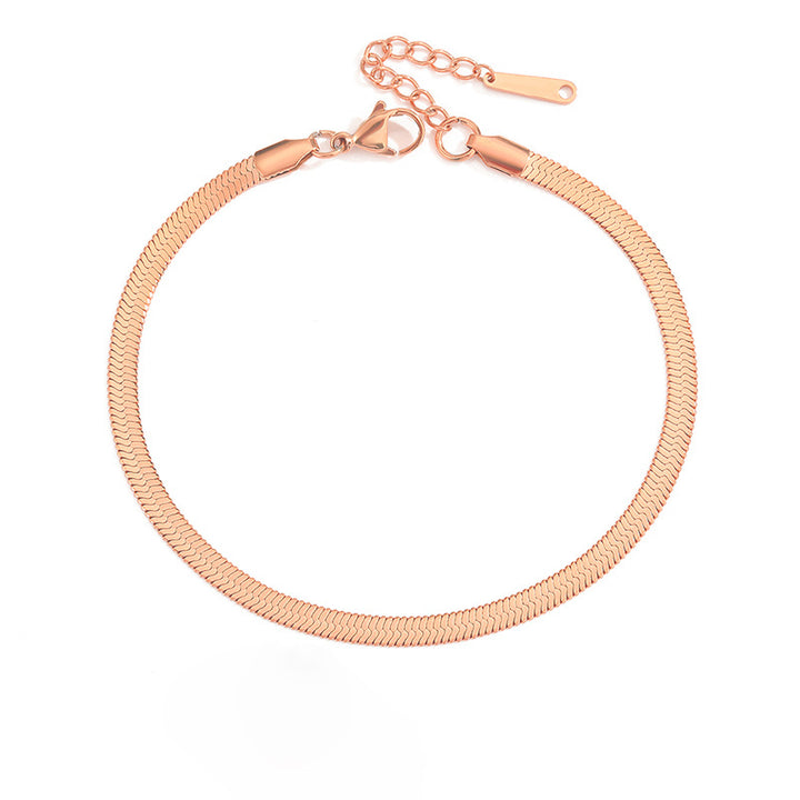 Elegant 4MM Herringbone Chain Anklet
