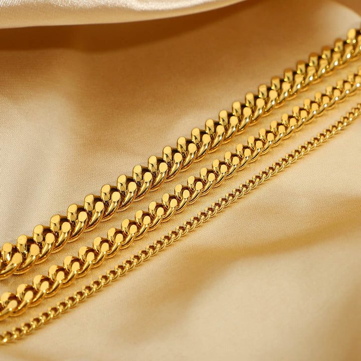 3mm 6mm 8mm Handset Miami Cuban Chain Anklet