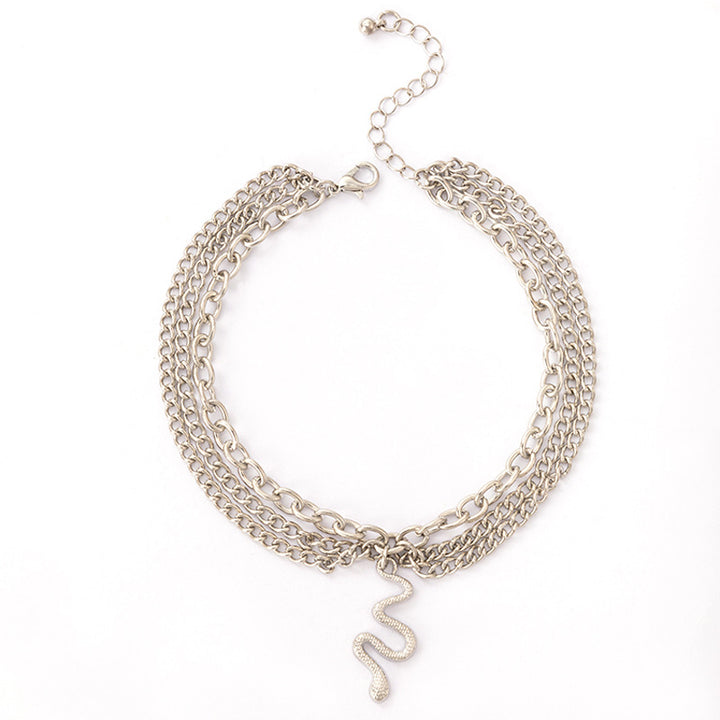 Forest Snake Charm Layered Anklet