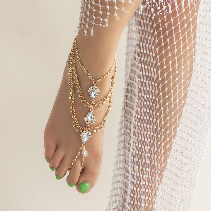 Lux Boho Beach Crystal Anklet