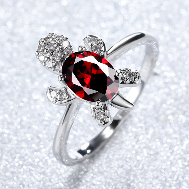 Sea Turtle Ring in Zirconium and Silver