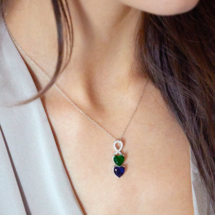 Luxus birthstone necklace - Infinity heart - Gold