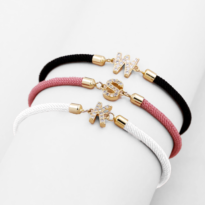 Personalized Unity Diamond Initial Bracelet