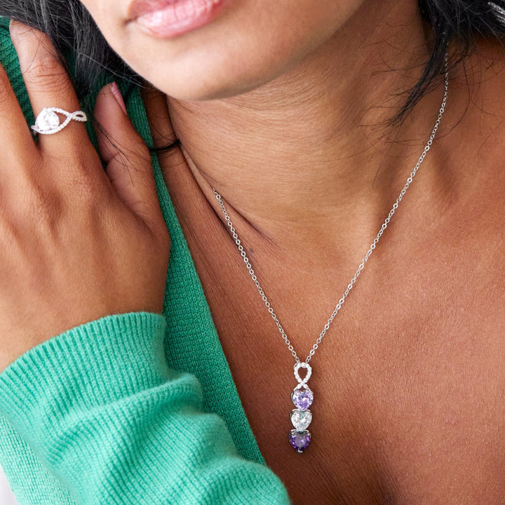 Luxus birthstone necklace - Infinity heart