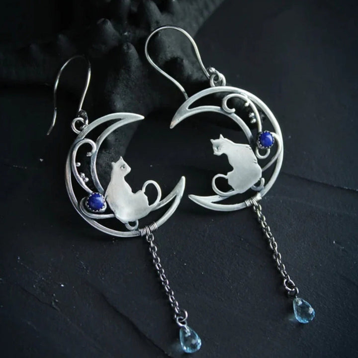 Blue Zirconia Cat Boho  in Sterling Silver