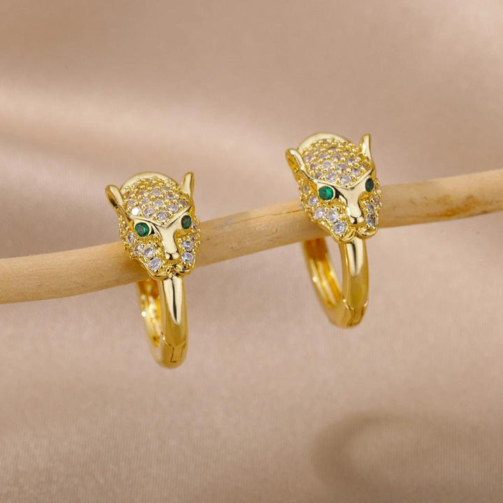 Leopard  with Zirconia in Gold