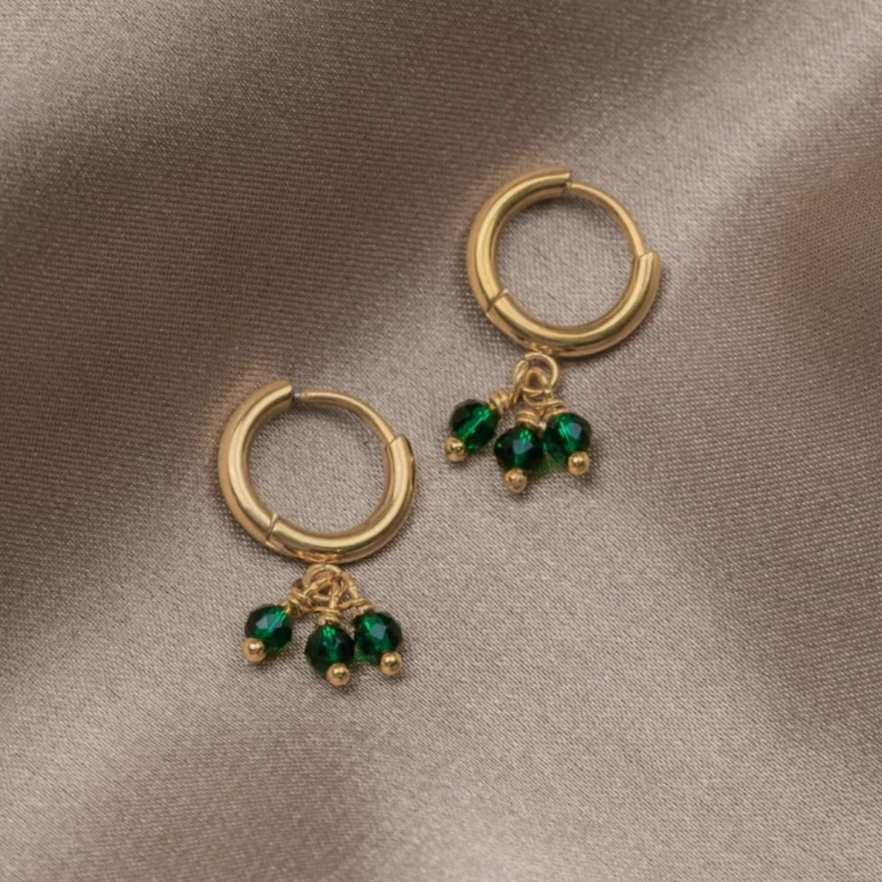 Green Crystal Hoop