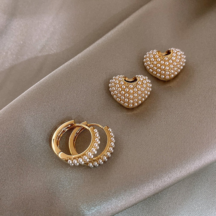 Love Pearl Earrings in Gold