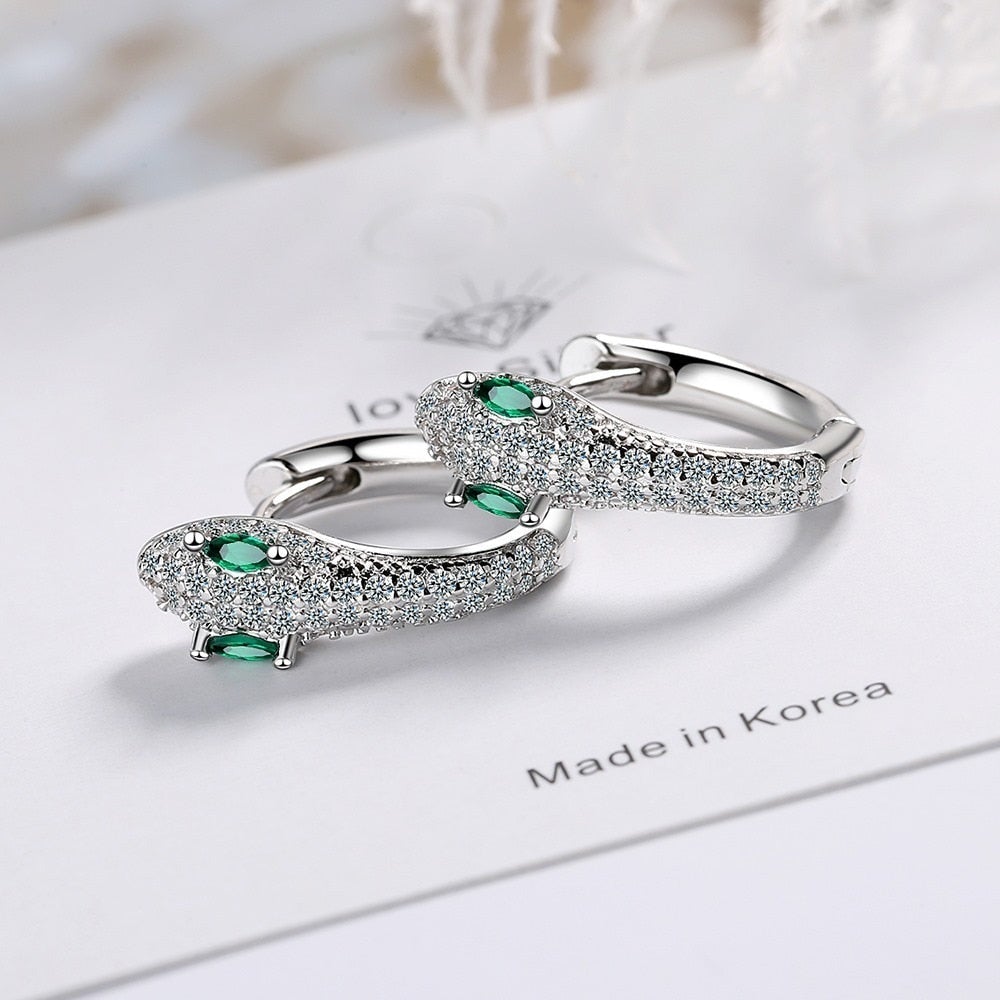 Snake Earrings in 925 Sterling Silver