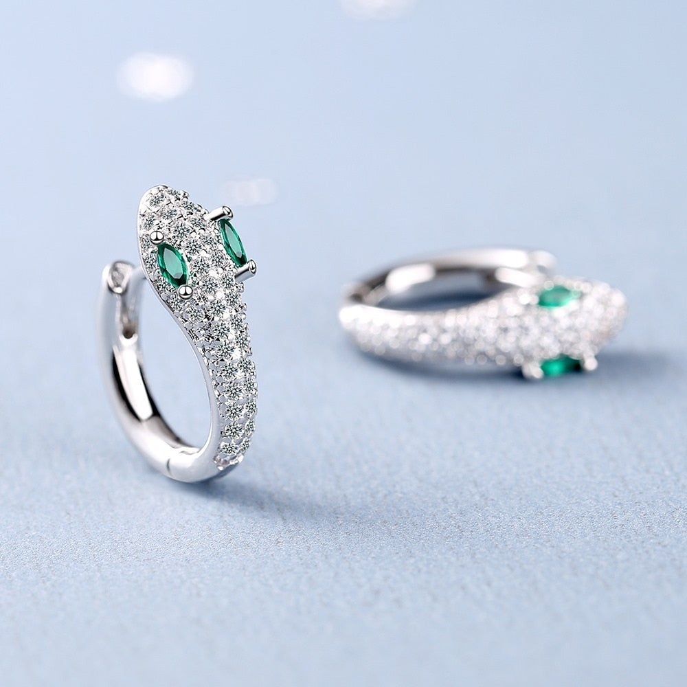 Snake Earrings in 925 Sterling Silver