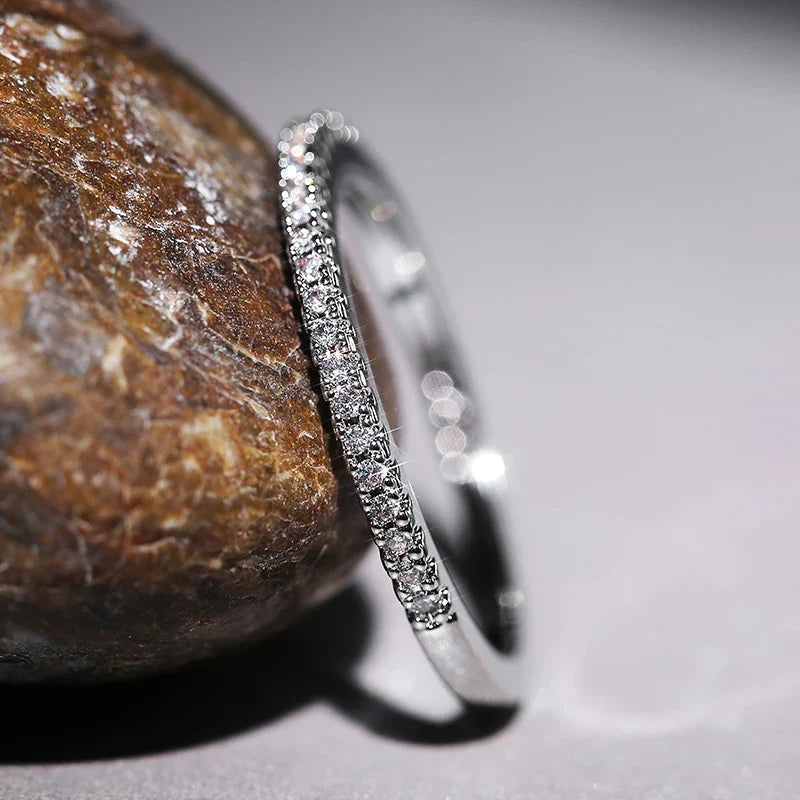 Minimalist Zirconia Ring in Gold and Silver