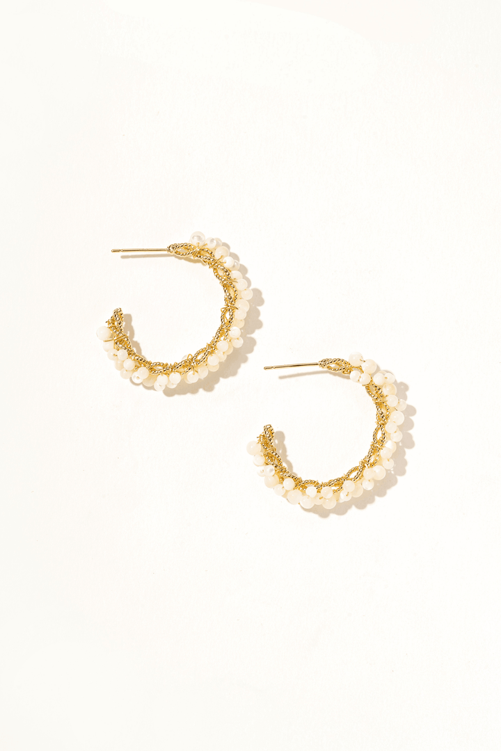 Orielle Pearl Huggie Earrings