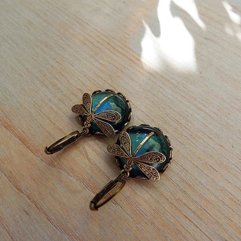 Spherical Dragonfly  in Antique Gold