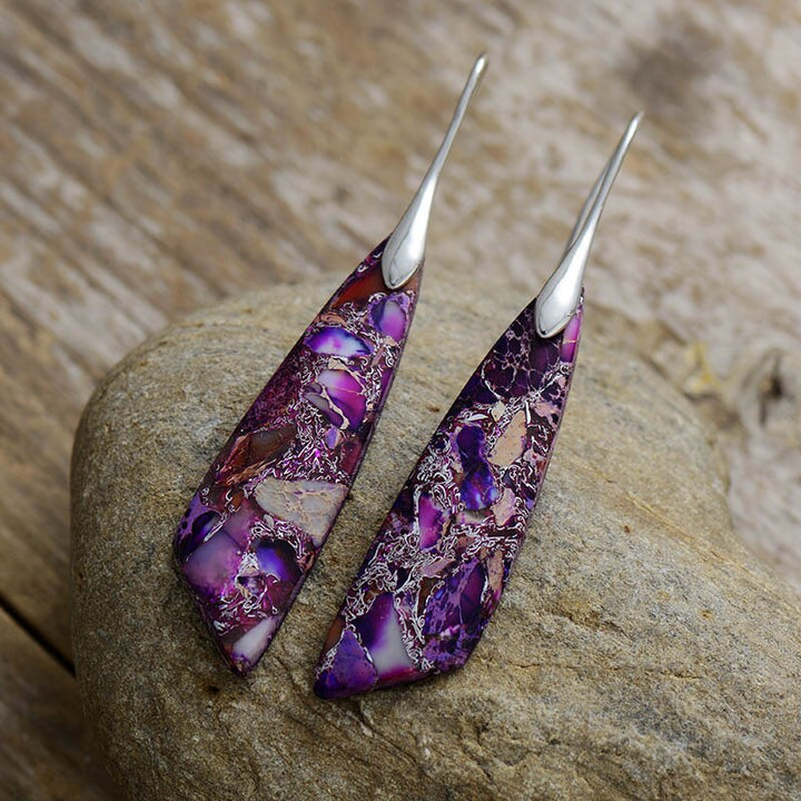 Imperial Jasper Zeya Earrings - Purple
