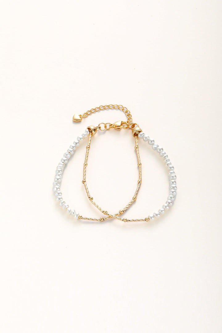 Twin Strand Pearl Beaded Bracelet