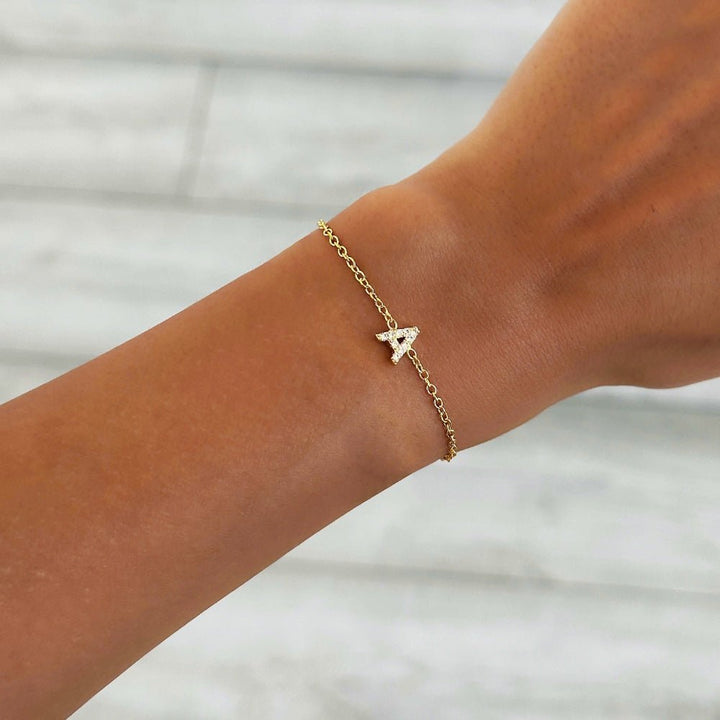 Dainty Initial Chain Bracelet