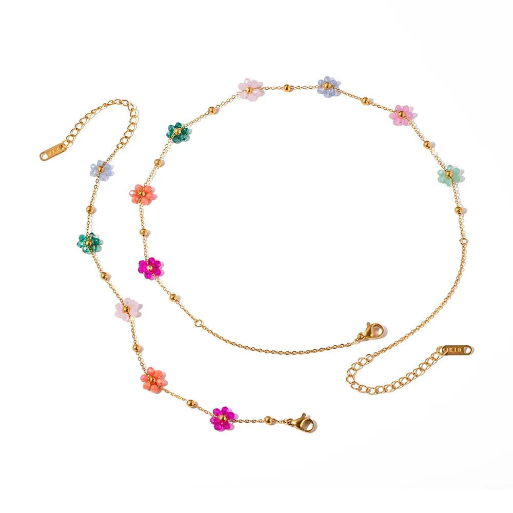Dainty Spring Floral Jewelry Set