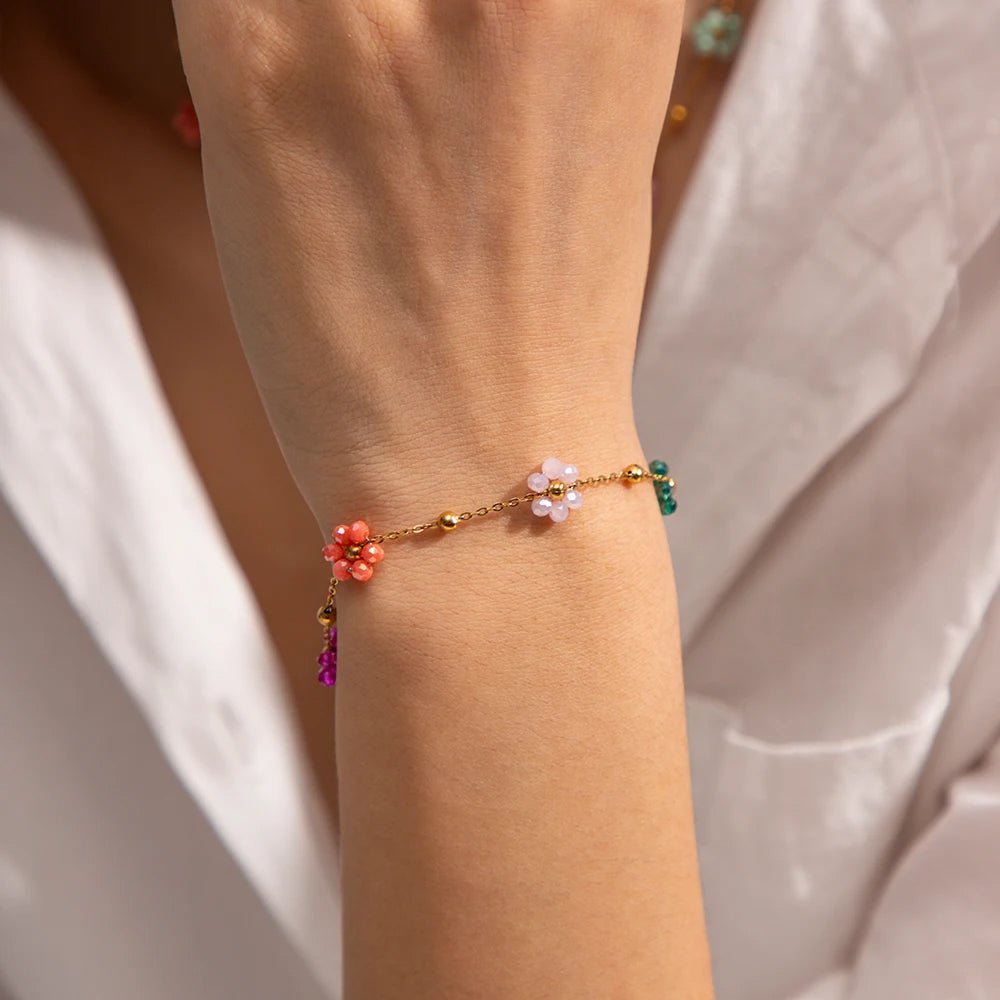 Dainty Spring Floral Jewelry Set
