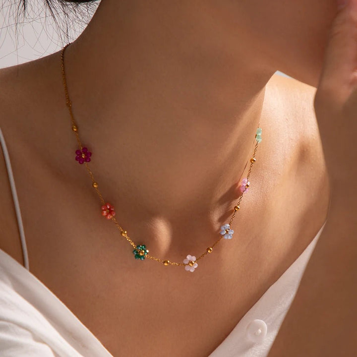 Dainty Spring Floral Jewelry Set