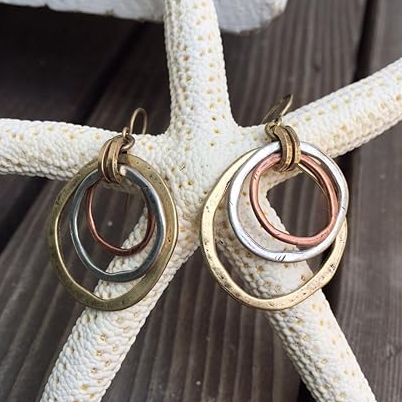 Gold and silver vintage-style earrings