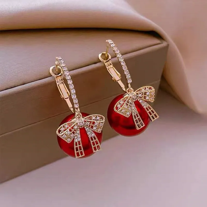 Elegant Bright Tie Red Pearl