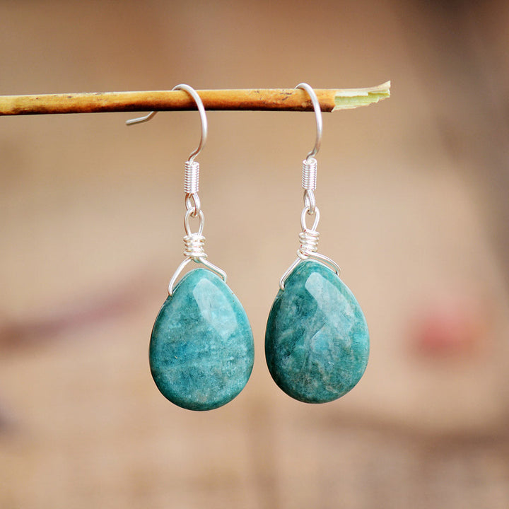 Amazonite Teardrop Earrings