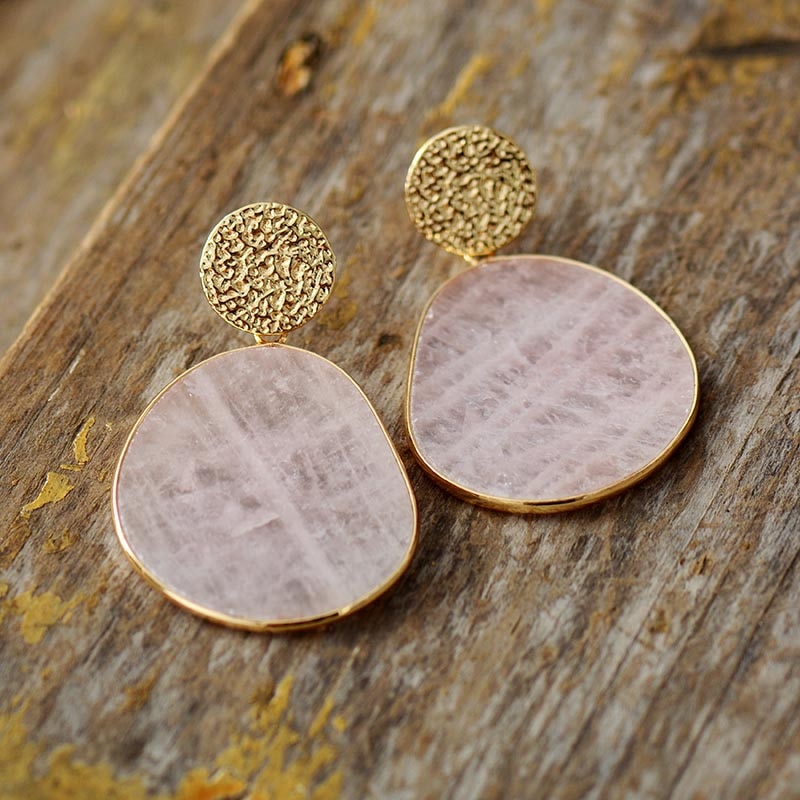 Rose Quartz Dangle Earrings