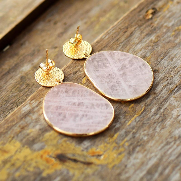Rose Quartz Dangle Earrings